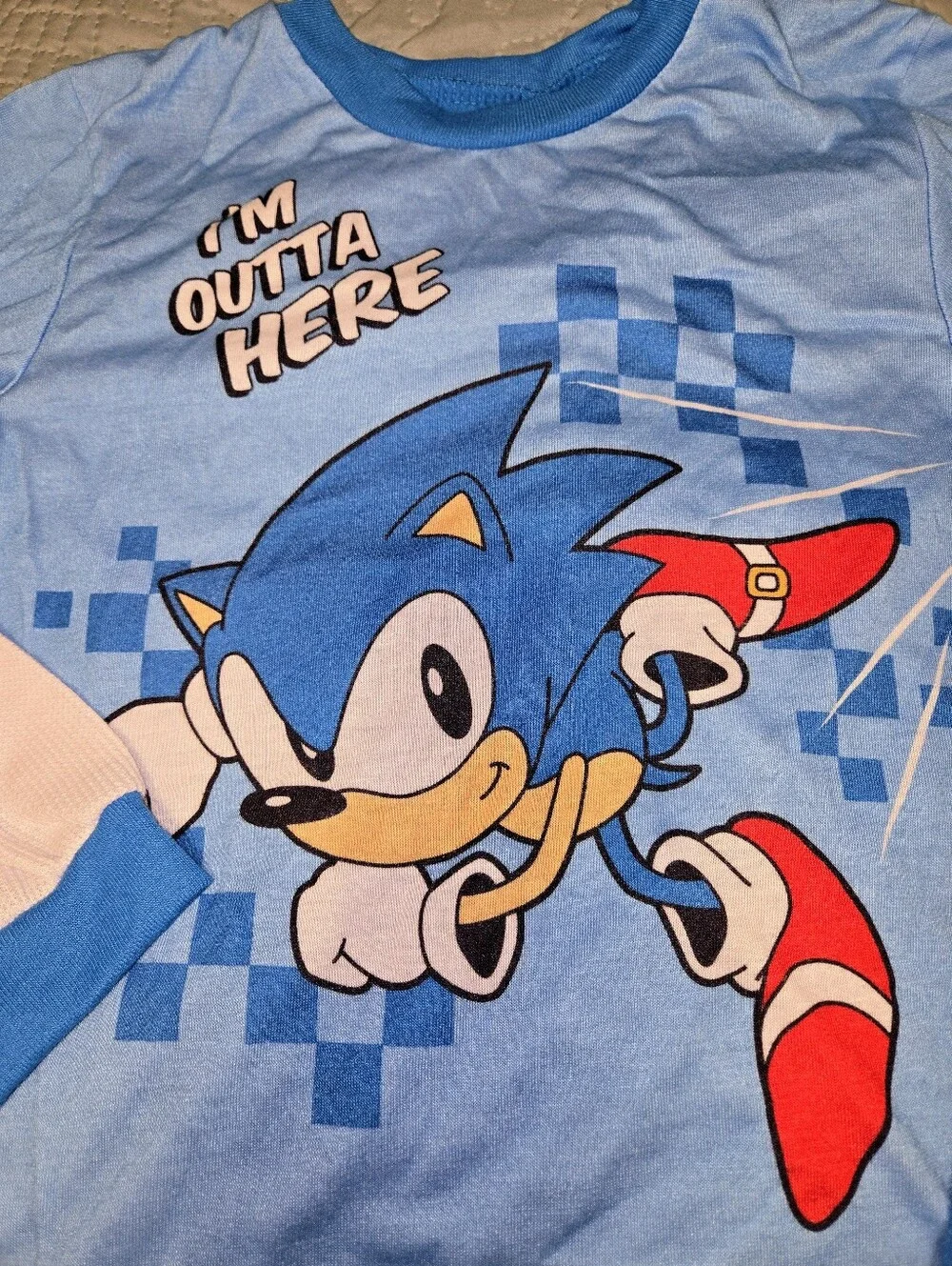 Sonic the Hedgehog Boys M Blue 2-Piece Pajama Set